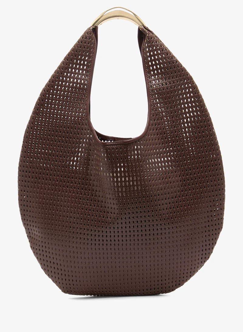 جلاموروس حقيبة كتف منسوجة بمقابض ذهبية